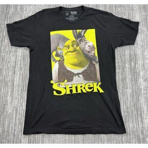 Shrek And Donkey Vintage Tshirt Dreamworks Black Tee Large 42/44 Graphic  Mens
